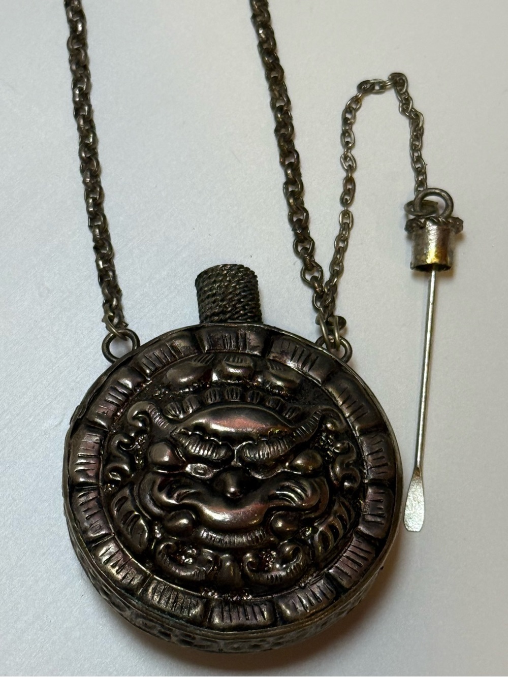 Tibetan-Style Snuff Bottle Necklace 14 inches